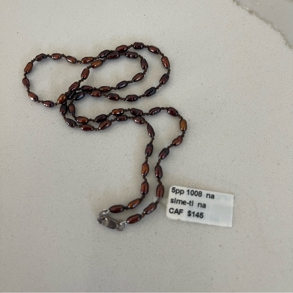 Unisex One of a kind Chocolate Fresh water Pearl necklace 17” long. - Picture 3 of 10